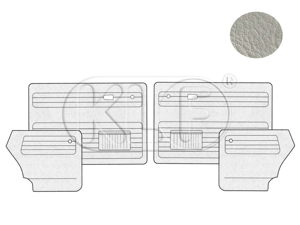 Türverkleidungen, Satz 4-teilig, Cabrio, altweiß, Bj. 08/64 - 07/66