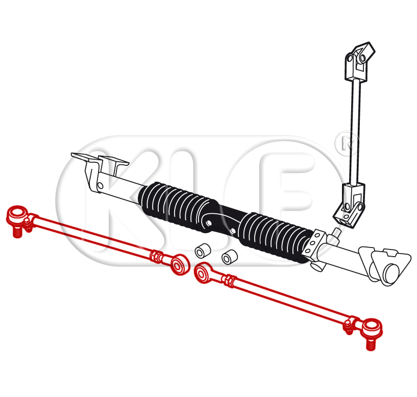 Tie Rod, complete, left or right, 1303 only, year 8/74 on