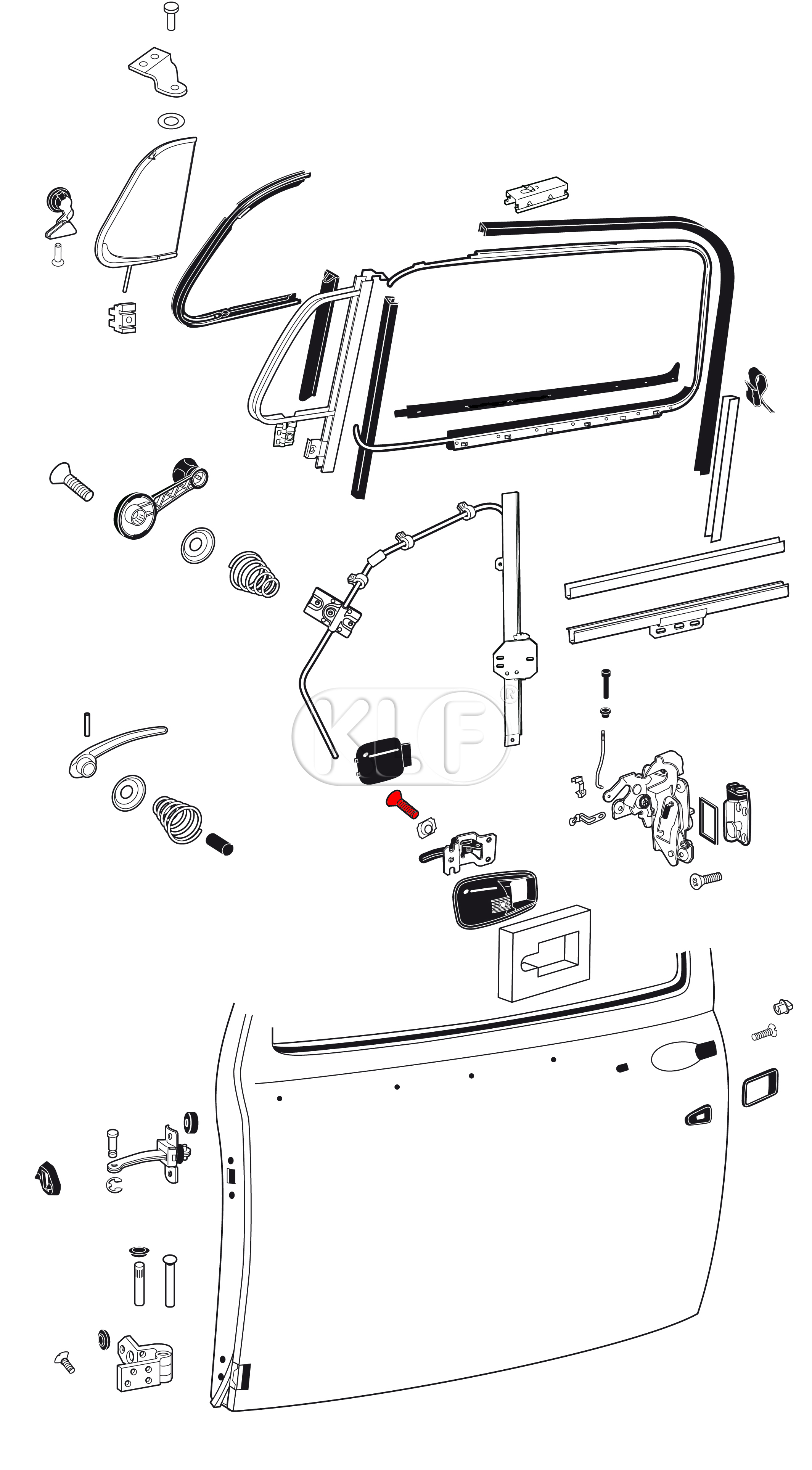 Screw for Trim Frame, inner door handle, year 8/66 on