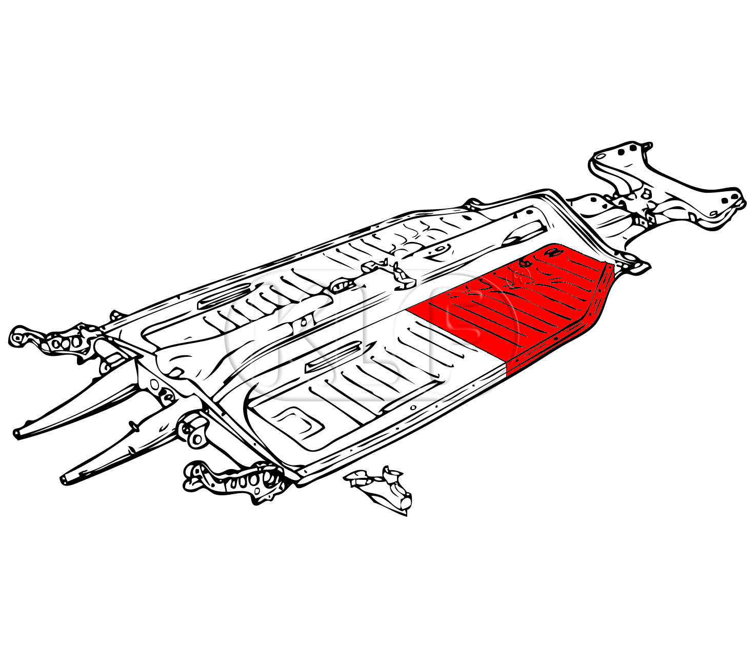 Floor Pan Quarter front right, Top Quality, year 08/72 on