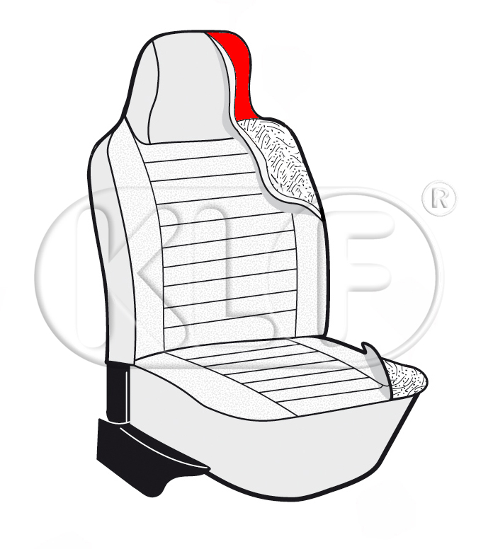 Polster für Kopfstütze, für Sitze mit integrierter Kopfstütze, Bj. 08/73 - 07/75