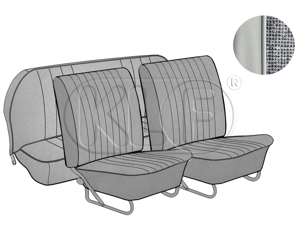Sitzbezüge vorne und hinten, Limousine, Meshmuster, grau, Bj. 08/64 - 11/66