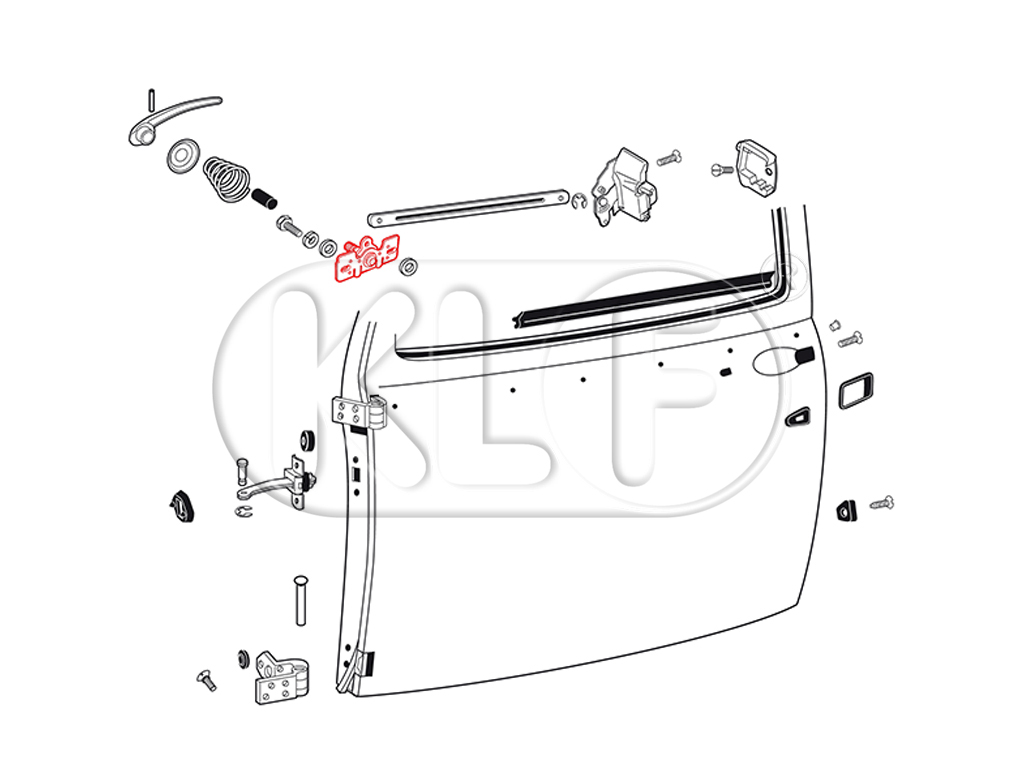 Door lock remote mechanism, left, year 08/55 - 07/64 ( through chassis # 5888184)