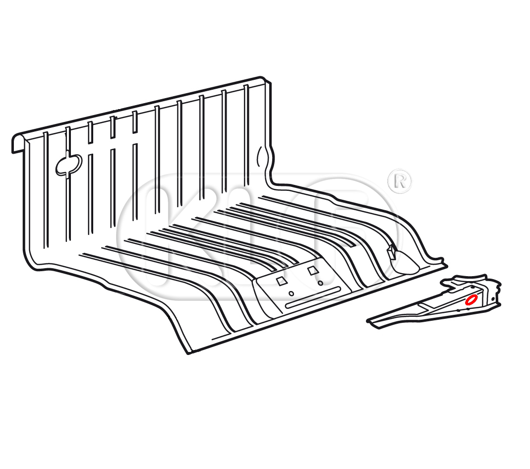 Gasket for Heater Tube, fits left and right, year 8/68 on