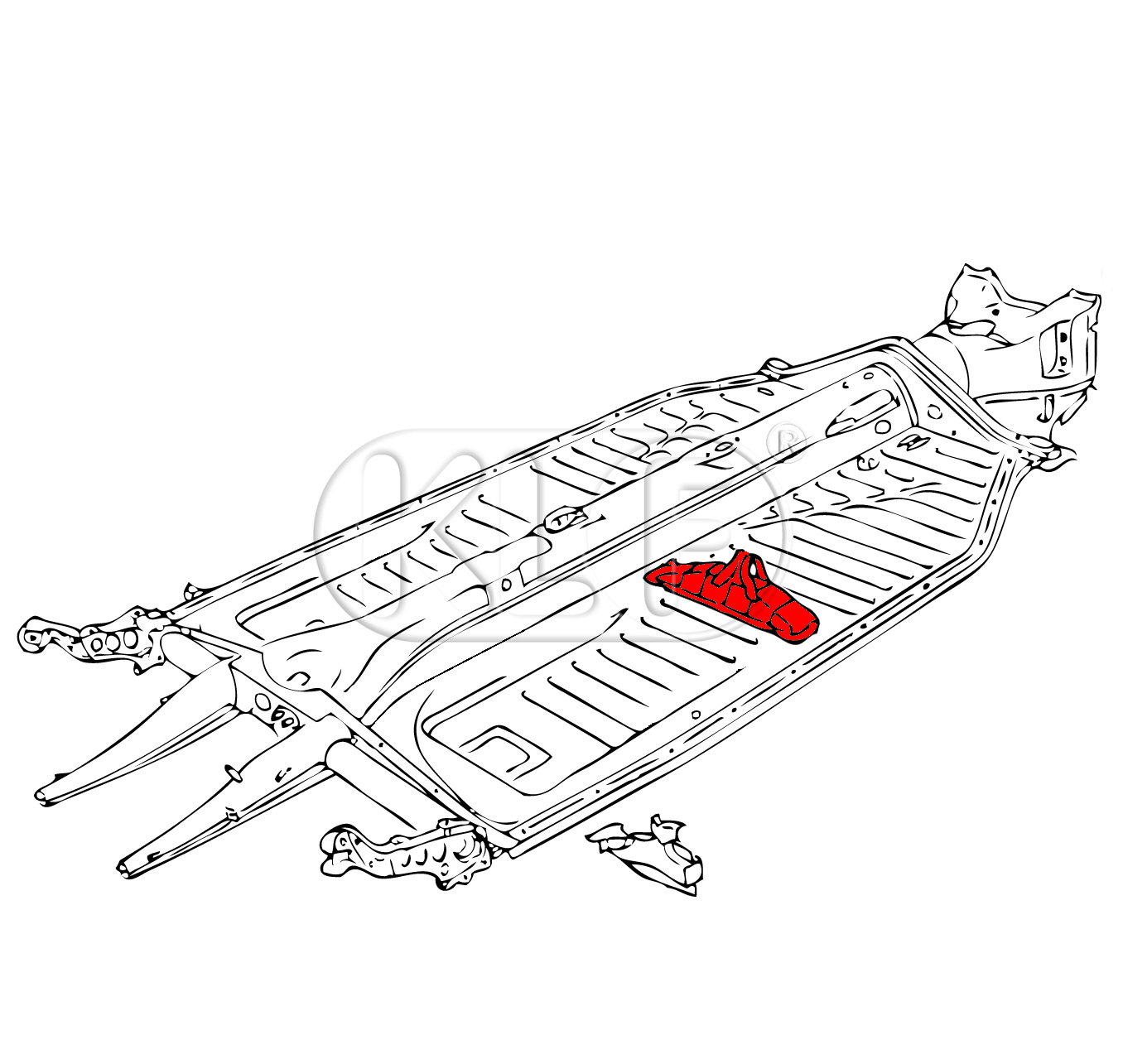 Seat Track, right, original, year 08/75 on