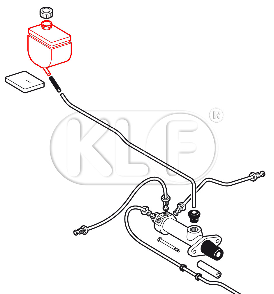 Brake Fluid Reservoir, single circuit sytem, 9mm port