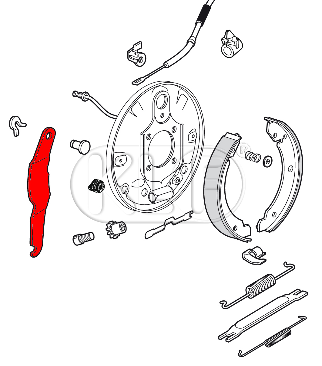 Emergency Brake Lever, right, year 10/57 on