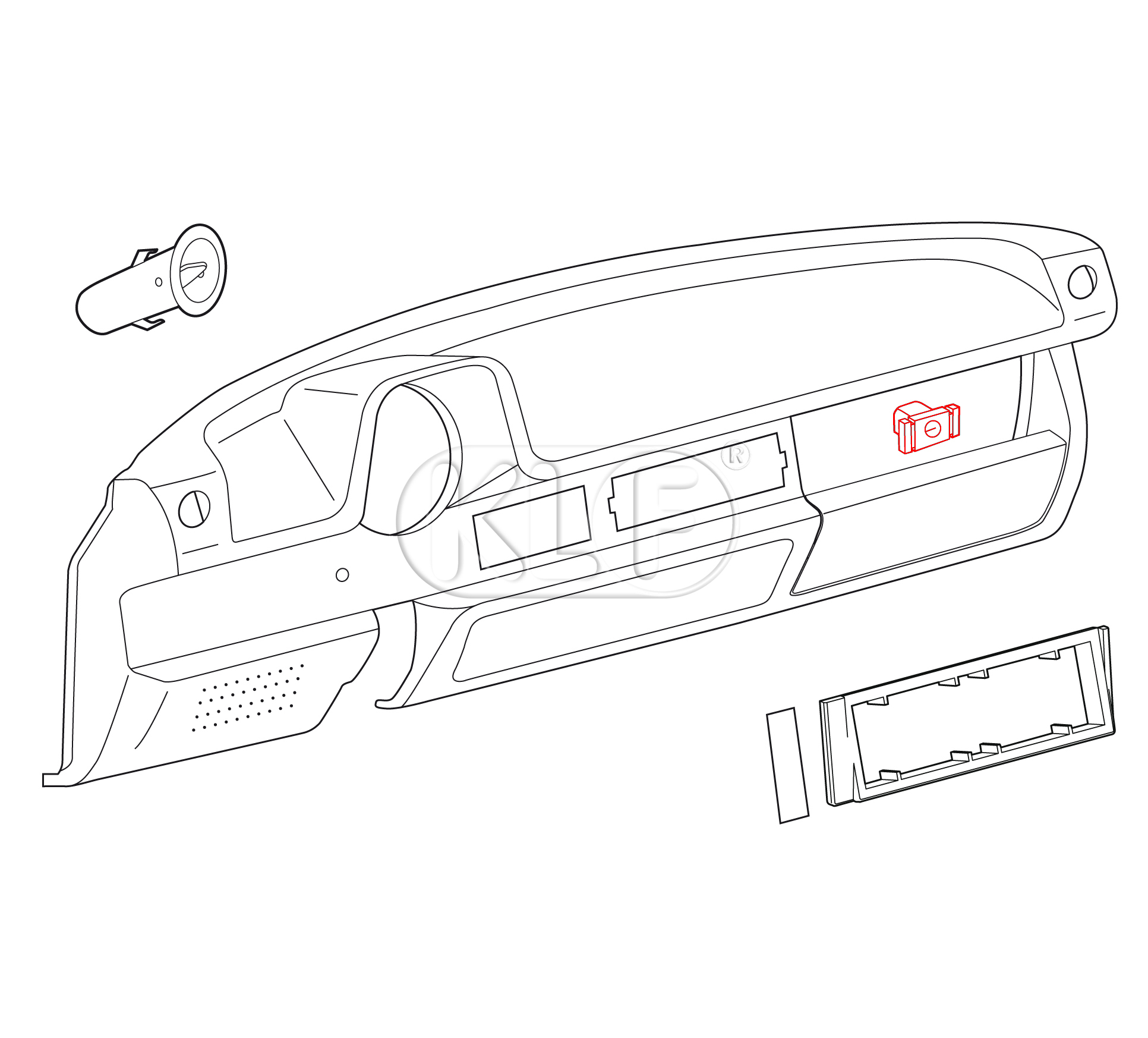 Glove Box Latch, 1303 only, year 8/73 on