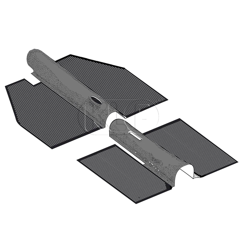 Floor Mat Set, rubber 2 pcs, not 1303, year 8/72 on