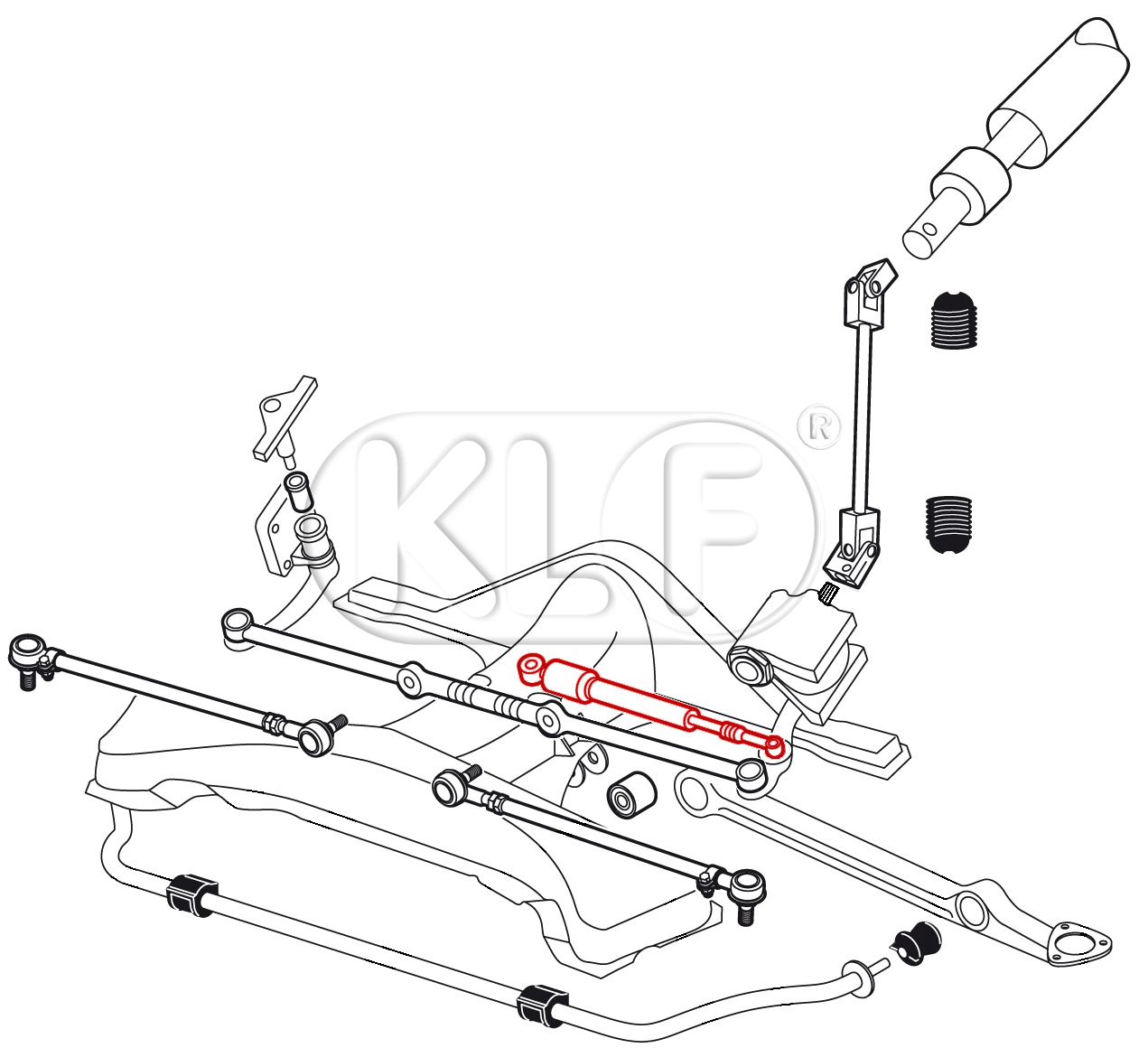 Steering Damper, 1302/1303 only, year 8/70-7/74