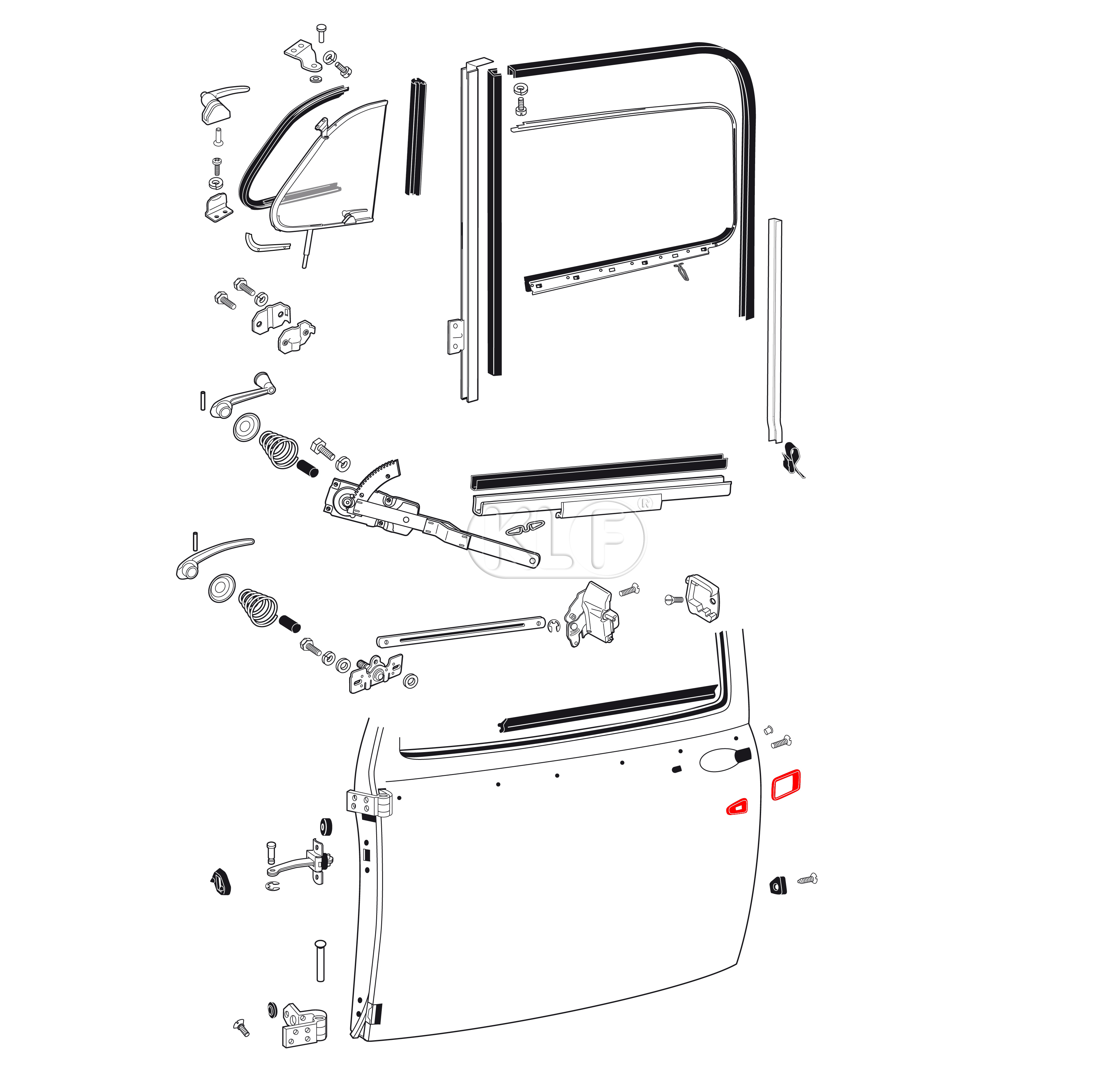 Door Handles Seals, year 8/59-7/66