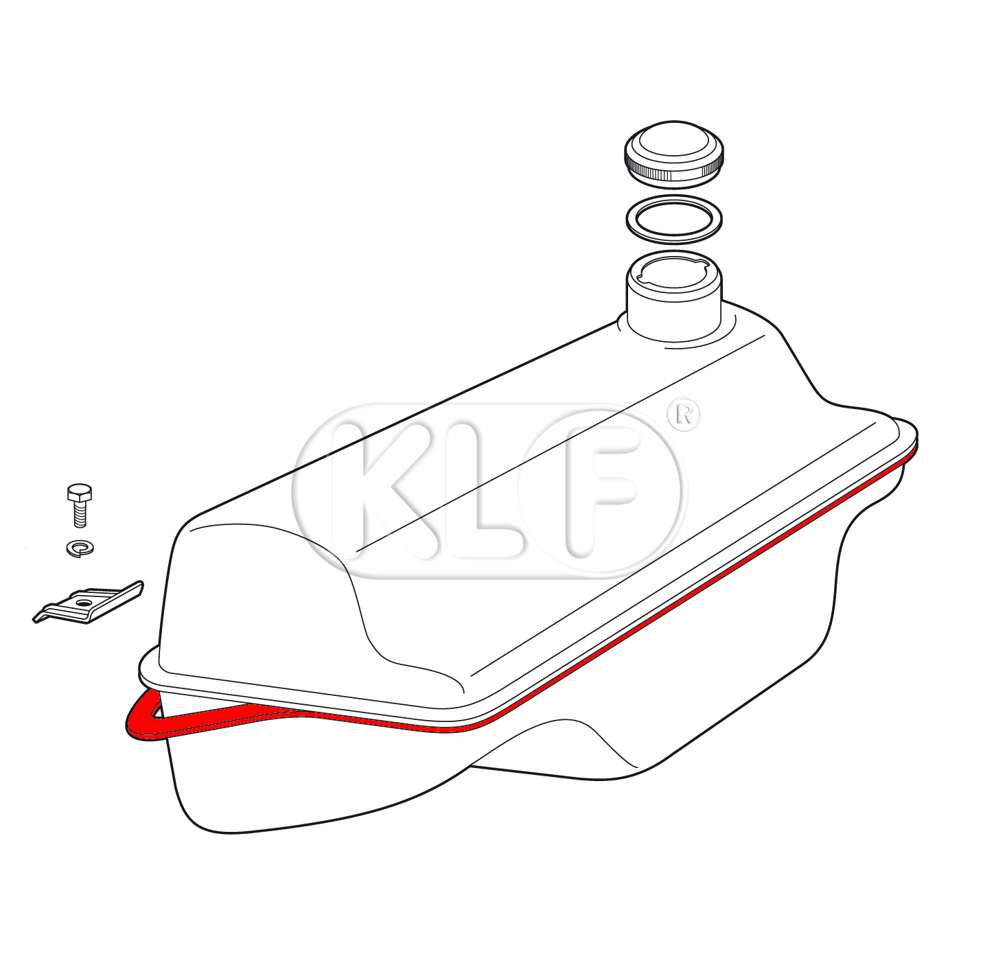 Fiber Seal, tank to body, year thru 7/60