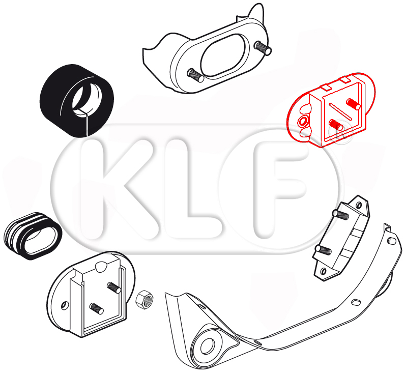 Transmission Mount front, 8 mm studs, year 10/52-7/59