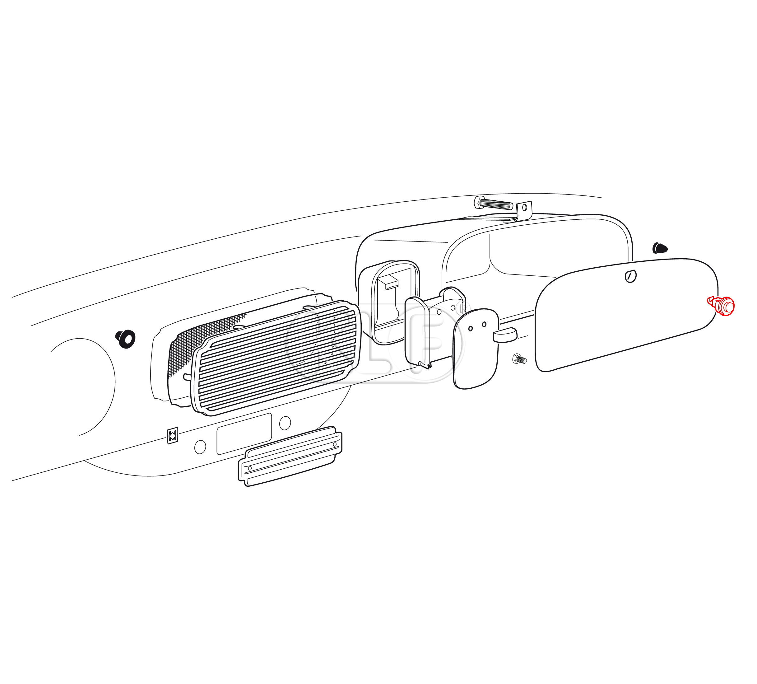 Glove Box Latch, year thru 7/67