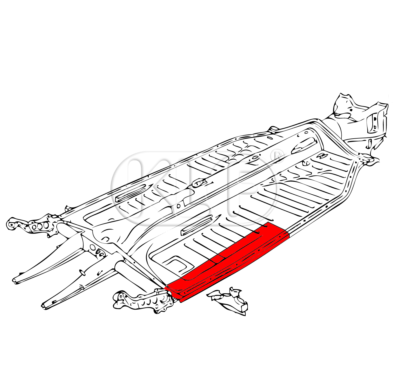 Outer Edge rear right, year thru 7/72