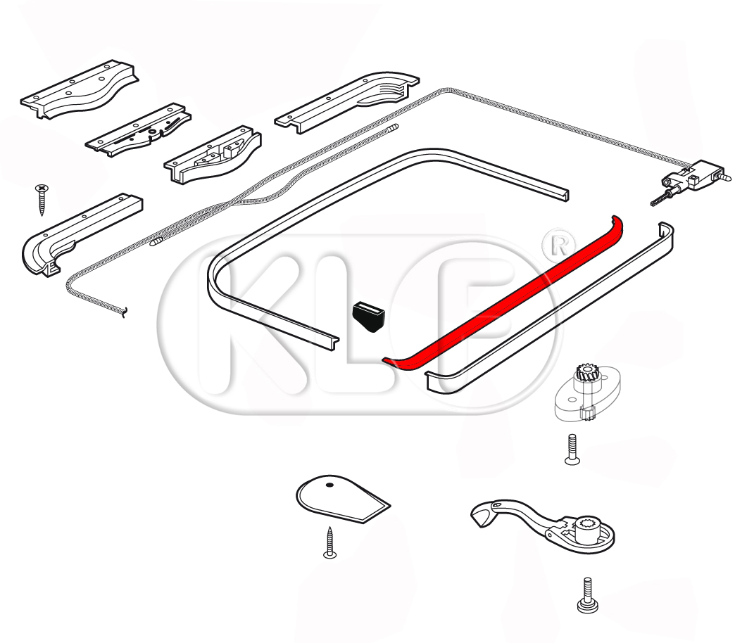 Seal for metal sliding sunroof inner rear, not 1303