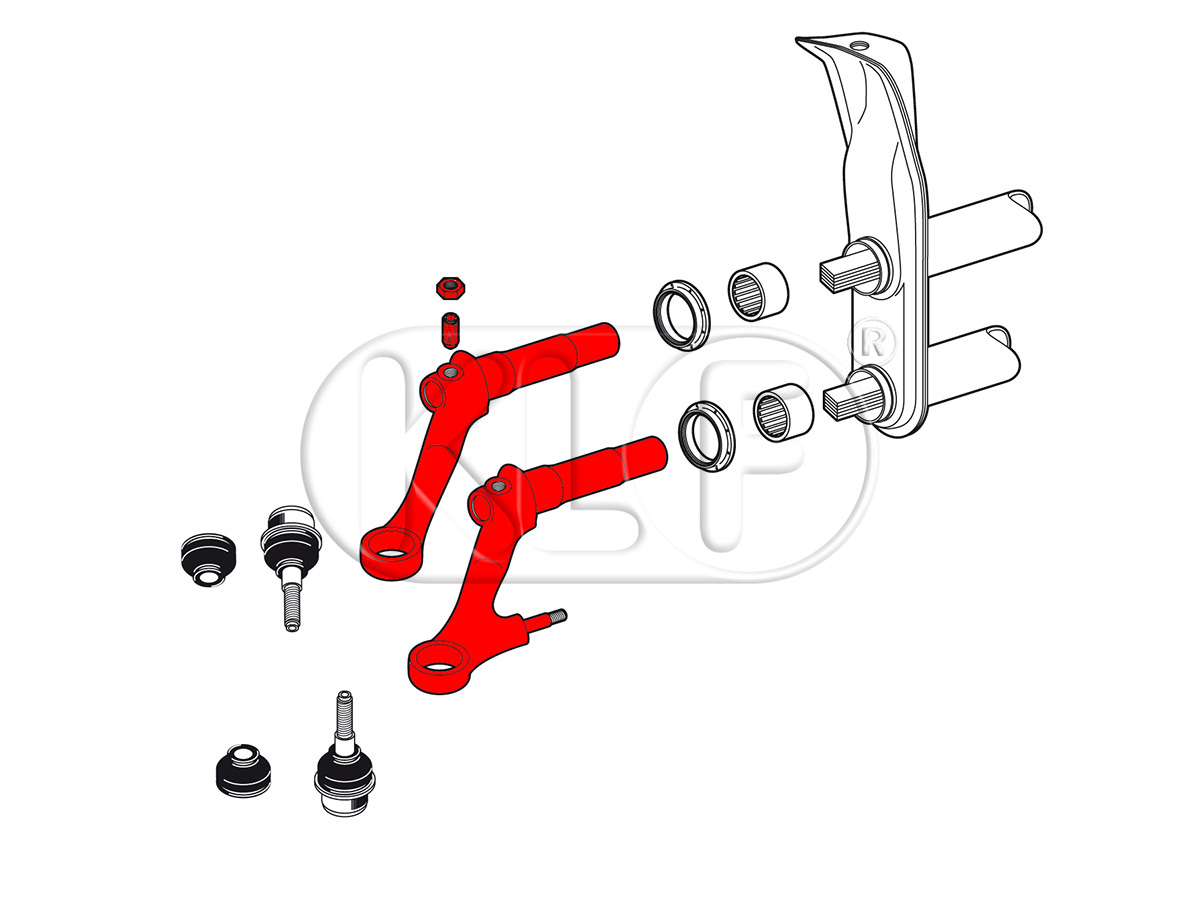 Torsion arm upper and lower, without ball joints, year 08/65 on