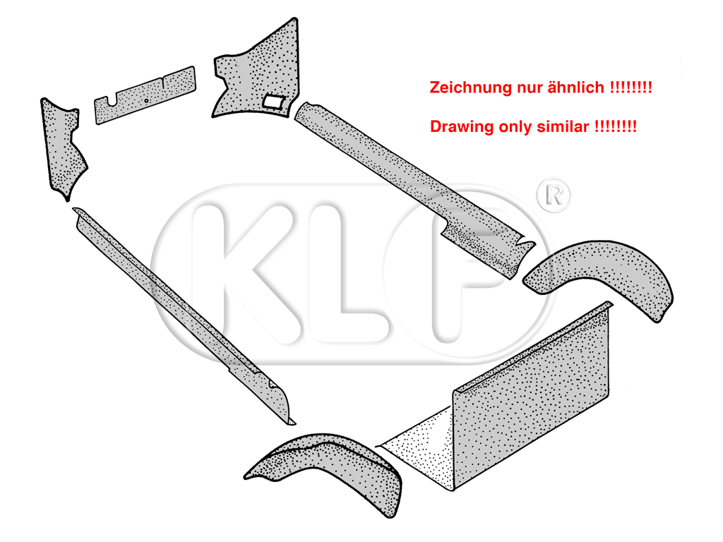Teppichsatz Cabrio, ab Bj. 08/72, Originalmaterial