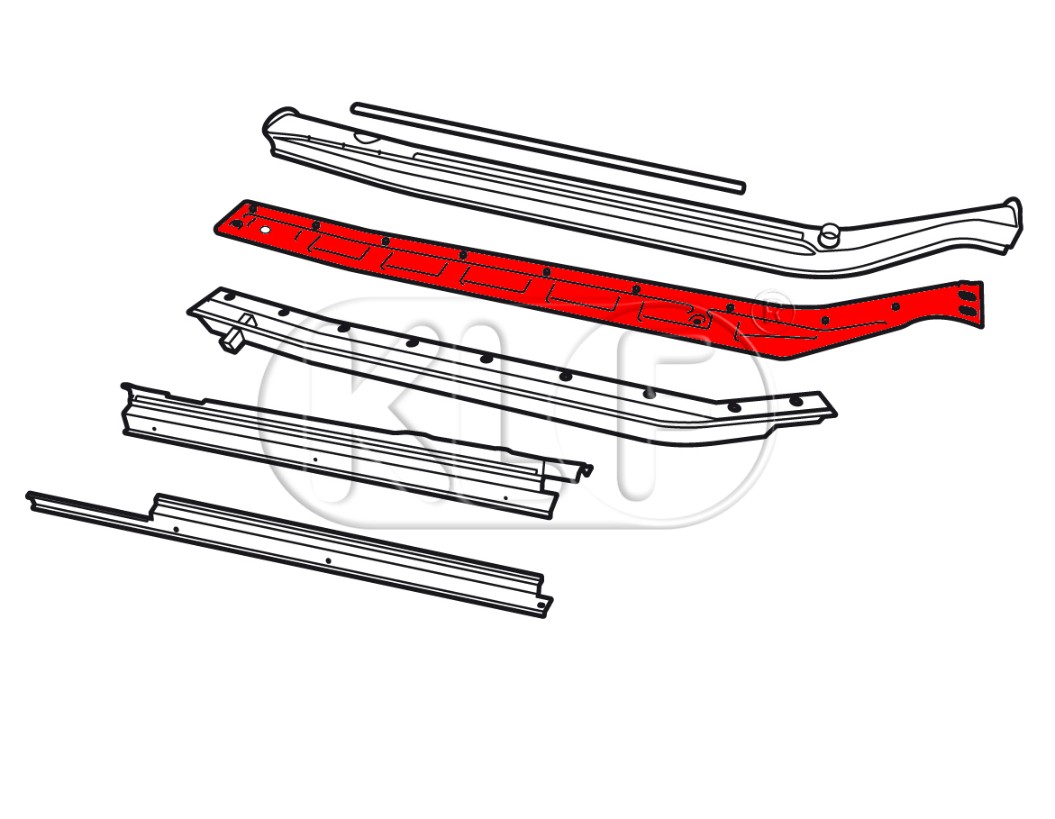 Heater Channel Bottom Plate, right, Top Quality, year thru 07/67