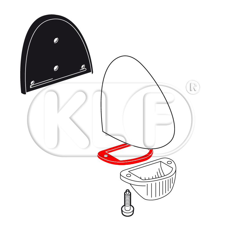 Dichtung für Glas der Kennzeichenleuchte, Bj. 08/57 - 07/63