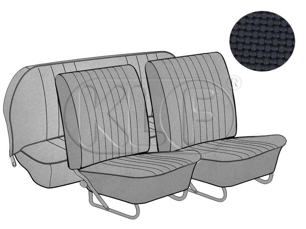 Sitzbezüge vorne und hinten, Limousine, Korbmuster, schwarz, Bj. 12/66 - 07/72