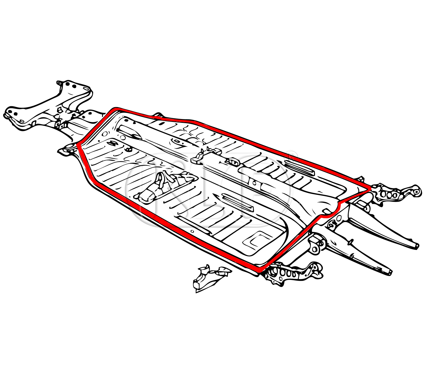 Rubber Seal Floorpan to Body