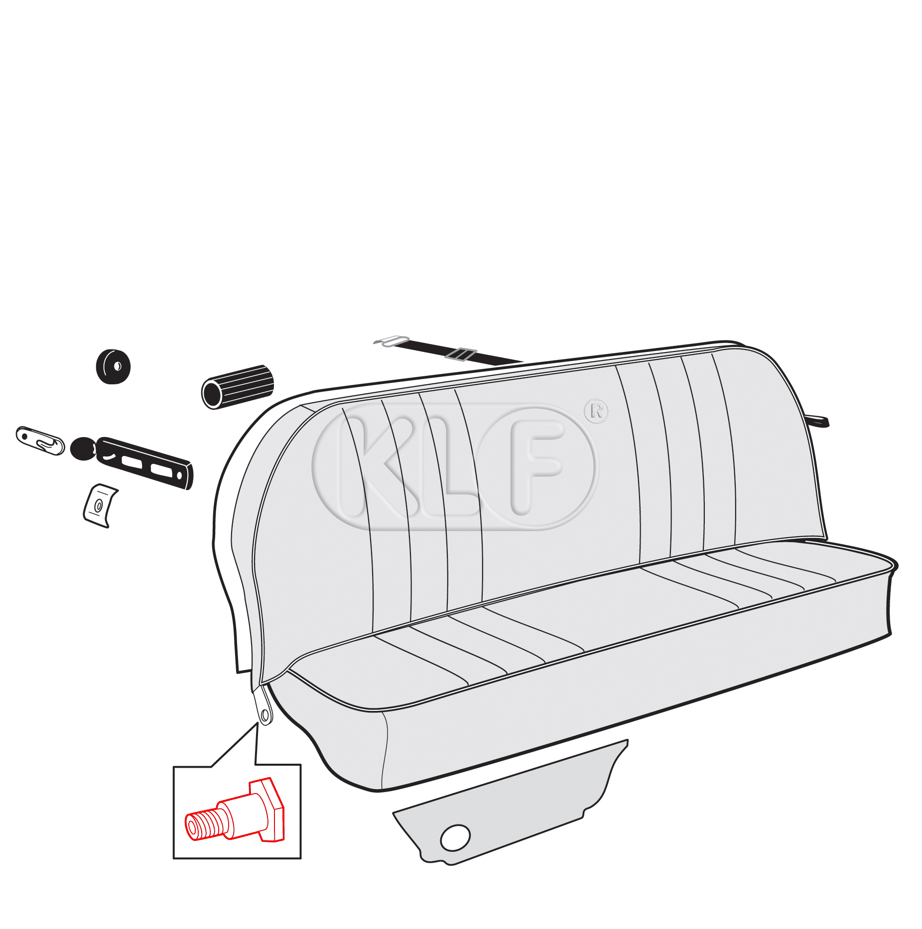 Schraube für Rückbanklehne, Limousine, ab Bj. 08/64 