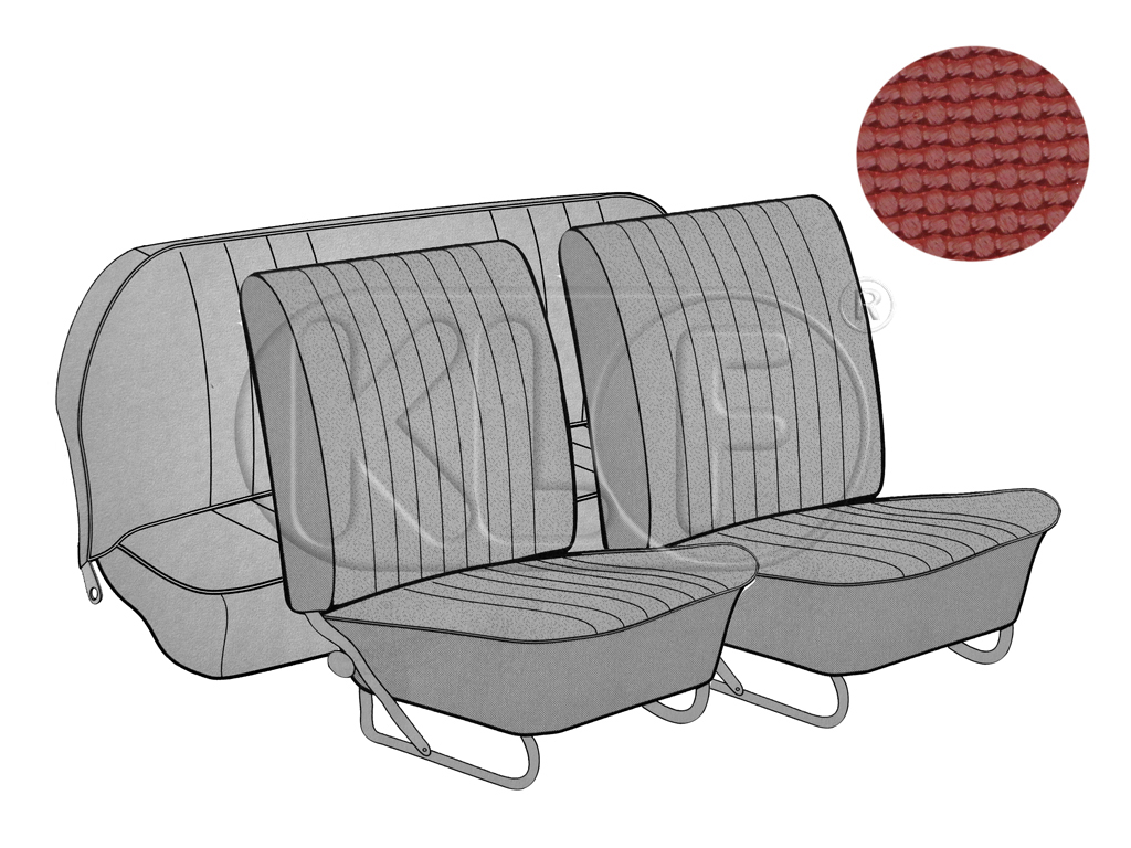 Sitzbezüge vorne und hinten, Limousine, Korbmuster, rot, Bj. 12/66 - 07/72
