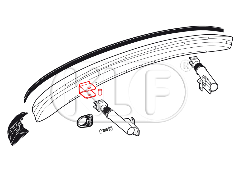 Bumper to Shock Bracket Mounting Hardware Kit., USA Version (Bumper Shock), year 08/73 - 07/79