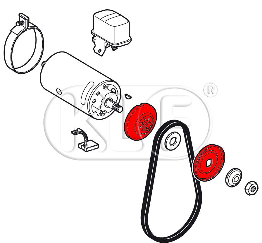 Keilriemenscheibe für Lichtmaschine, 6 Volt, 22 kw (30PS)