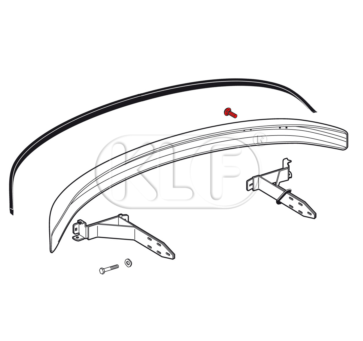 Schraube für Stoßstange, chrom, M8x15mm