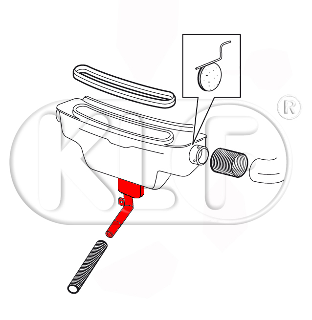 Water Drain Tube, year 8/68 on, only for cars with fresh air fan, not 1302/1303