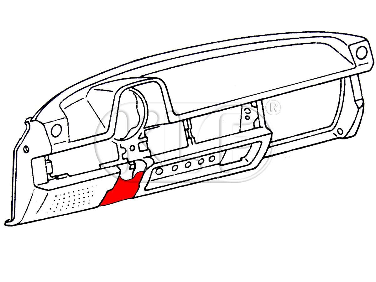Blende für Armaturenbrett unter der Lenksäule, Gebrauchtteil, nur 1303