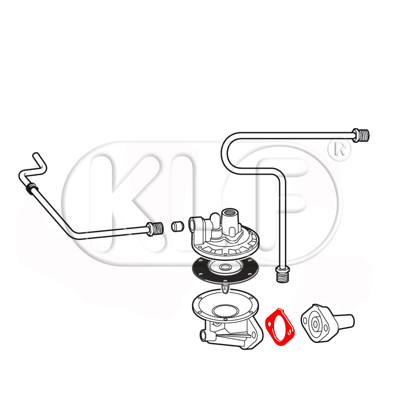 Fuel Pump Flange Gasket, 18-22kW (25-30 PS)