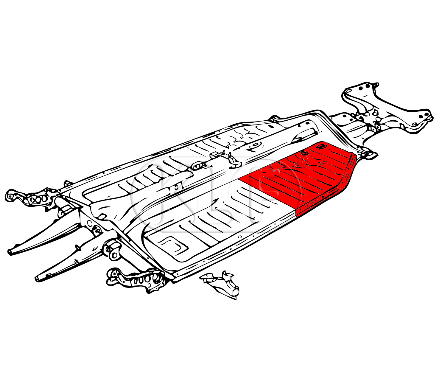 Floorpan Quarter front right year thru 7/72