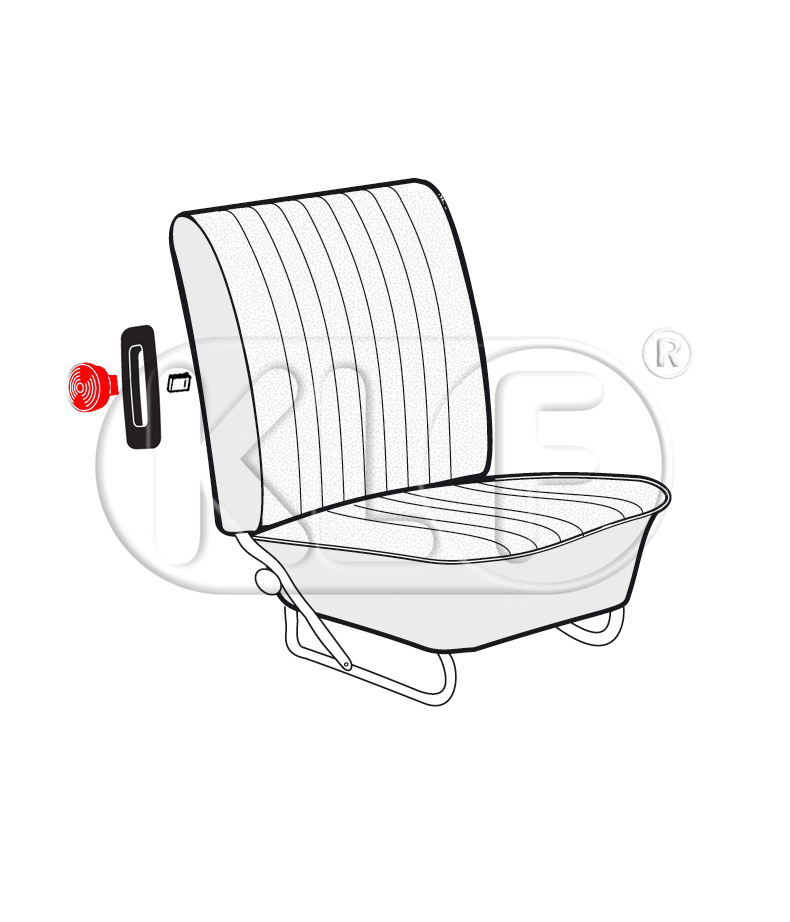 Seat Backrest Knob, year 12/66-7/72