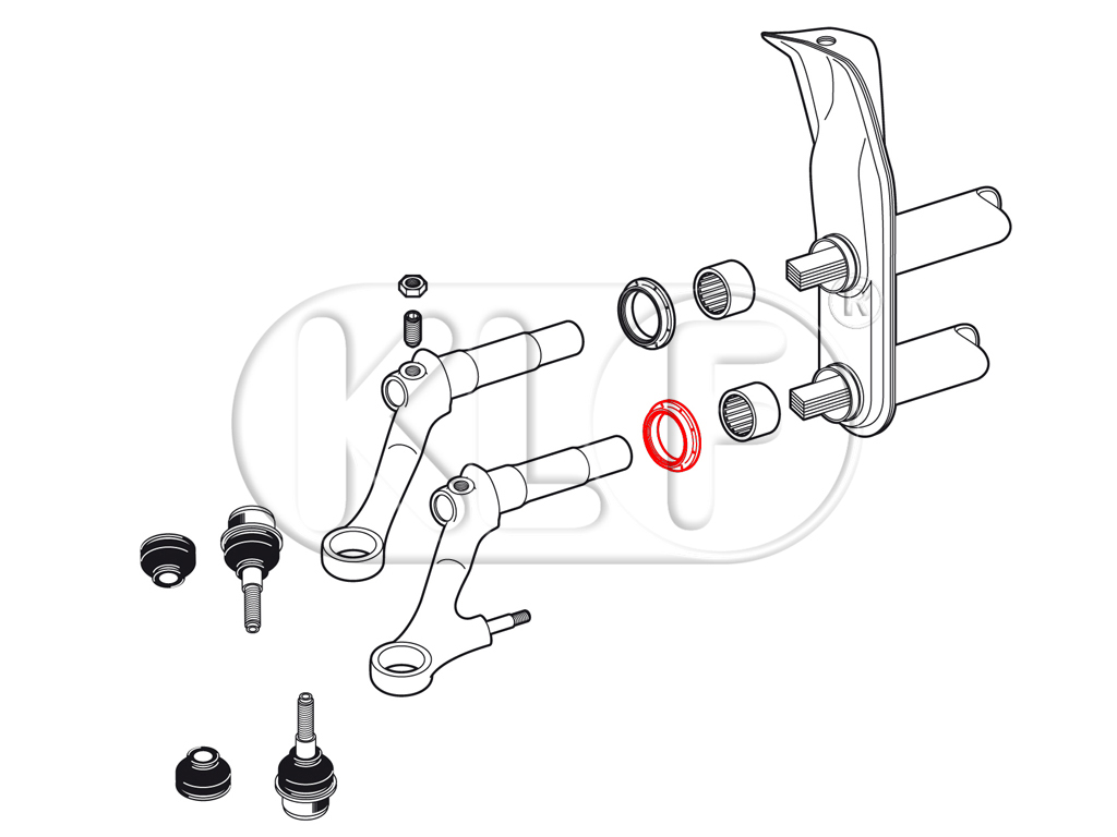 Grease Seals Front Trailing Arms, lower, year 8/65 on