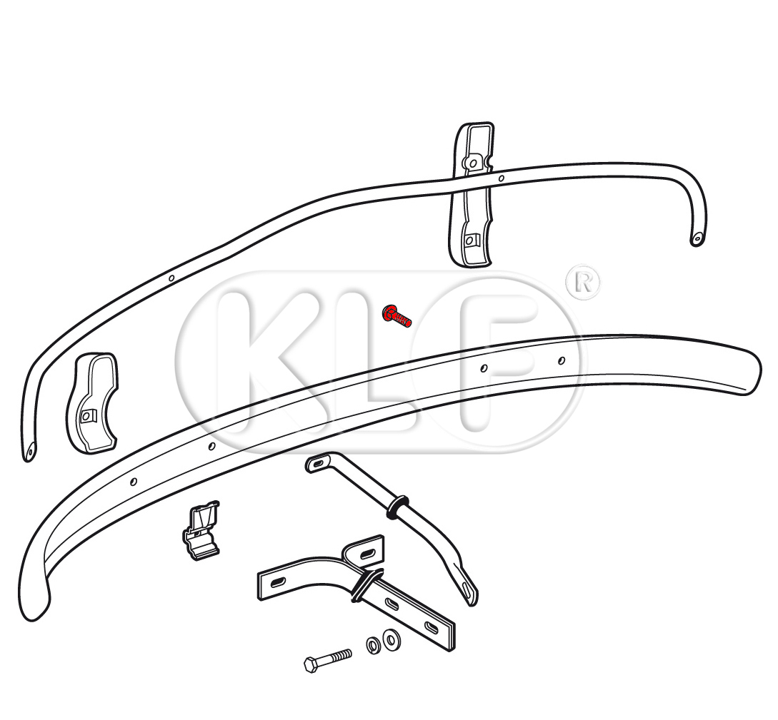 Schraube für Stoßstange, chrom, M8x25mm