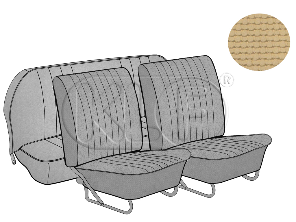 Sitzbezüge vorne und hinten, Limousine, Korbmuster, sand, Bj. 08/64 - 11/66