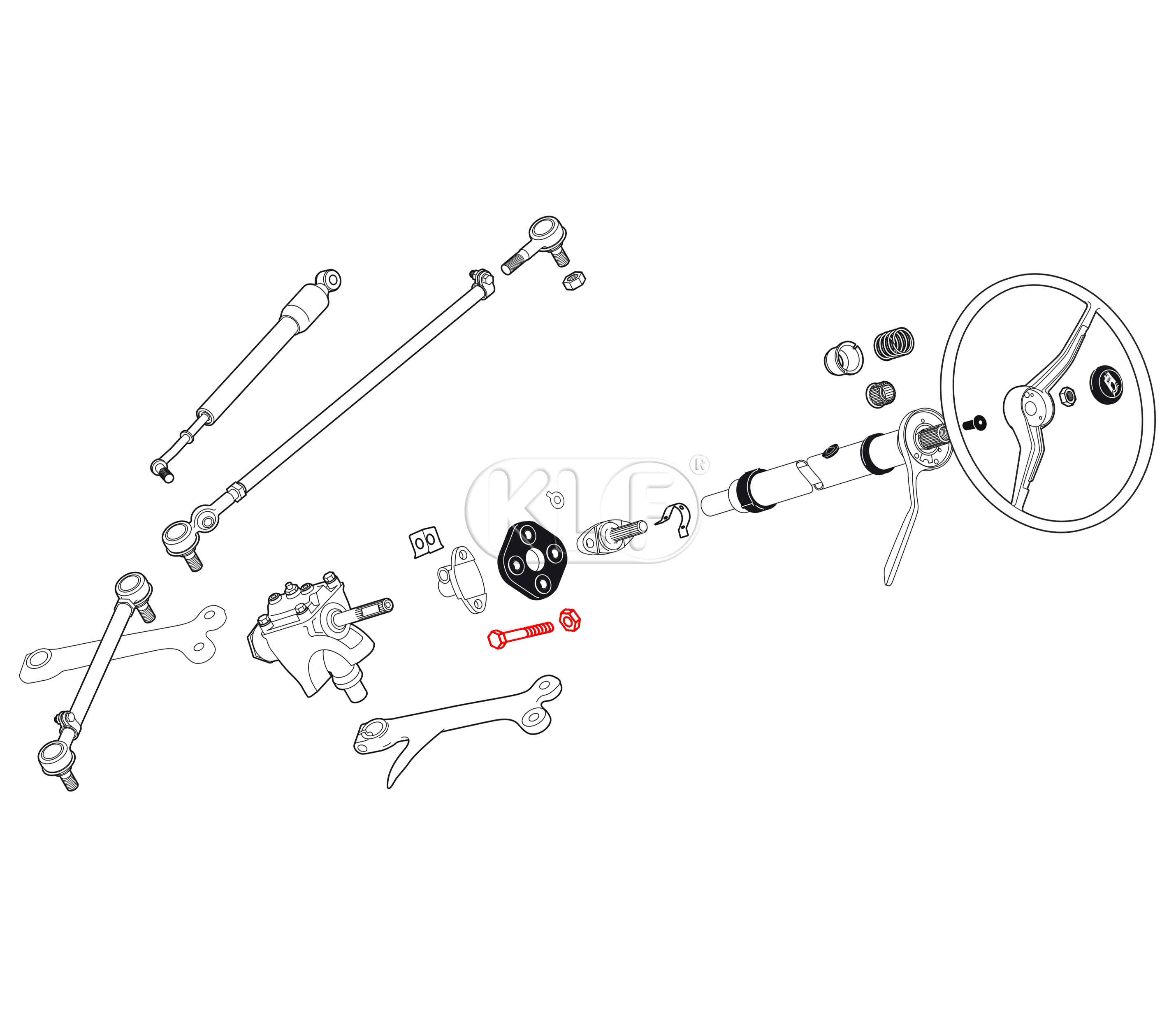 Bolt for Coupling Disc, with nut