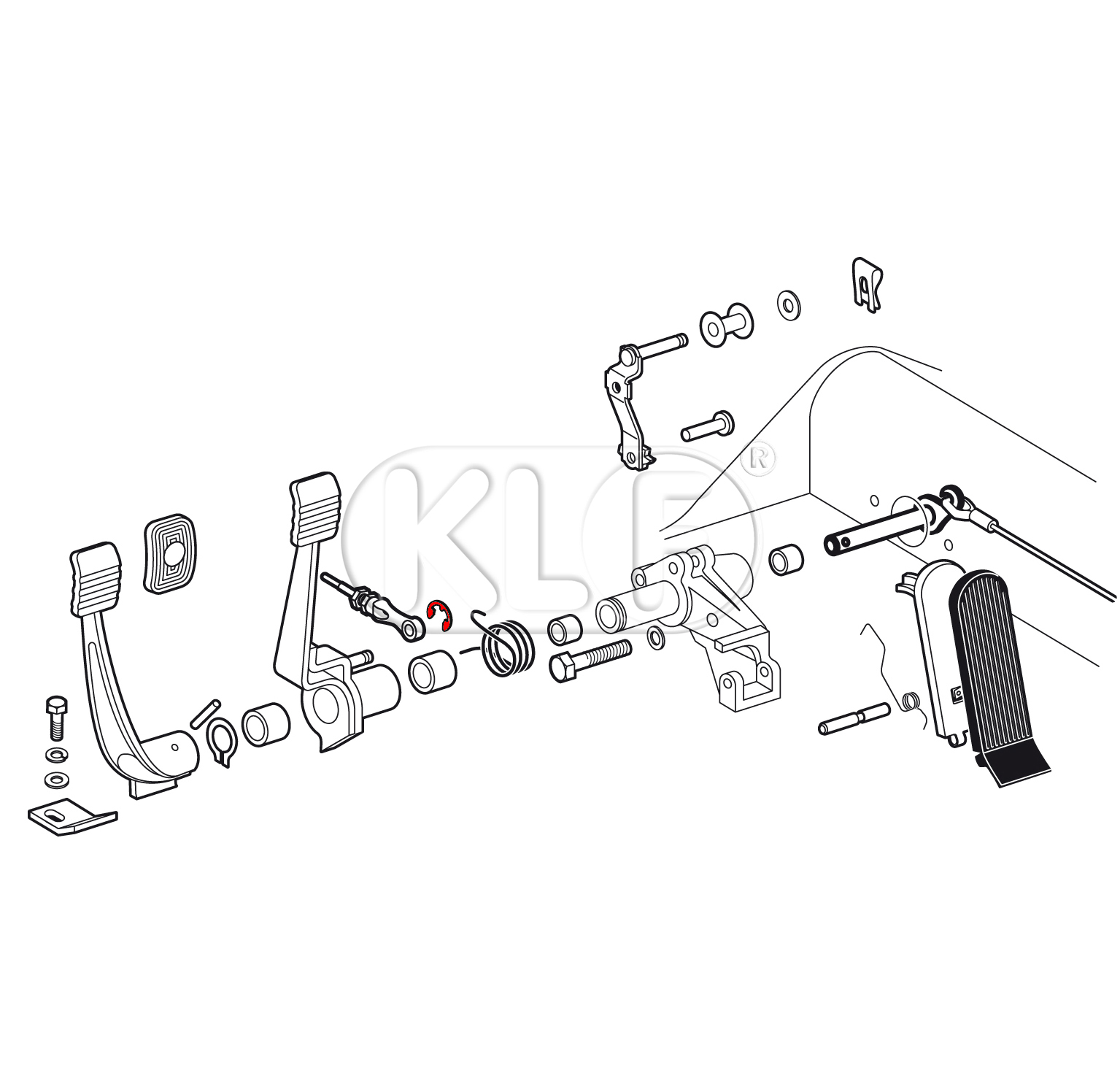 Clip for Brake Activation Rod year 8/65 on