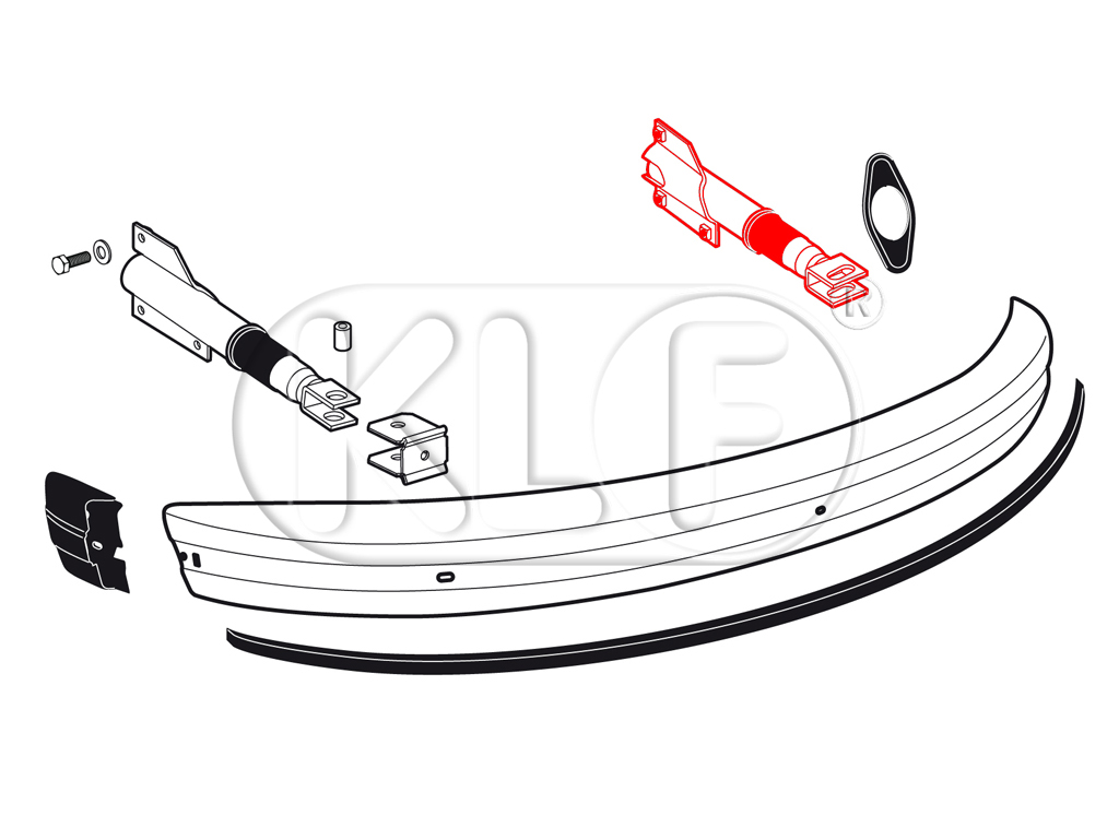 Bumper Bracket rear right, USA Version (Bumper Shock), year 08/73 - 07/79