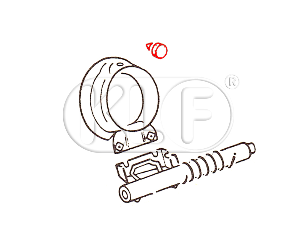 Rubber buffer for cooling flap behind fan shroud, year thru 07/60