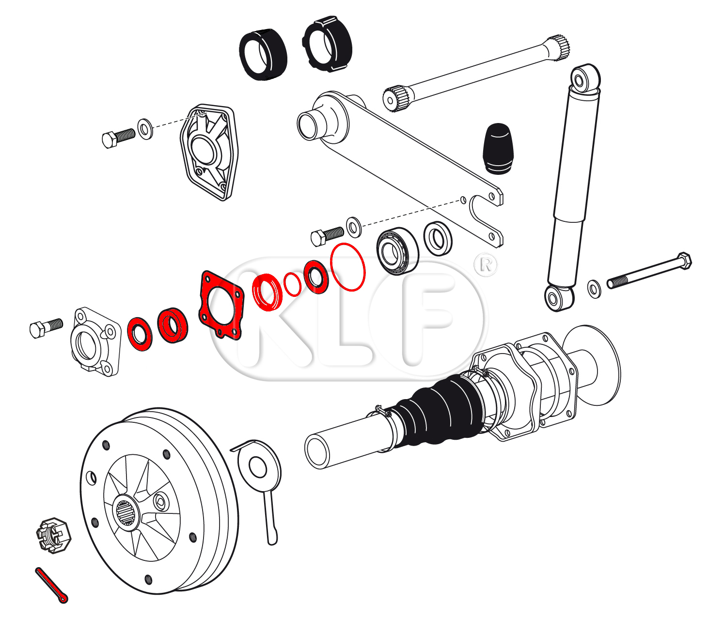 Gasket Set with Spacer for Swing Axle