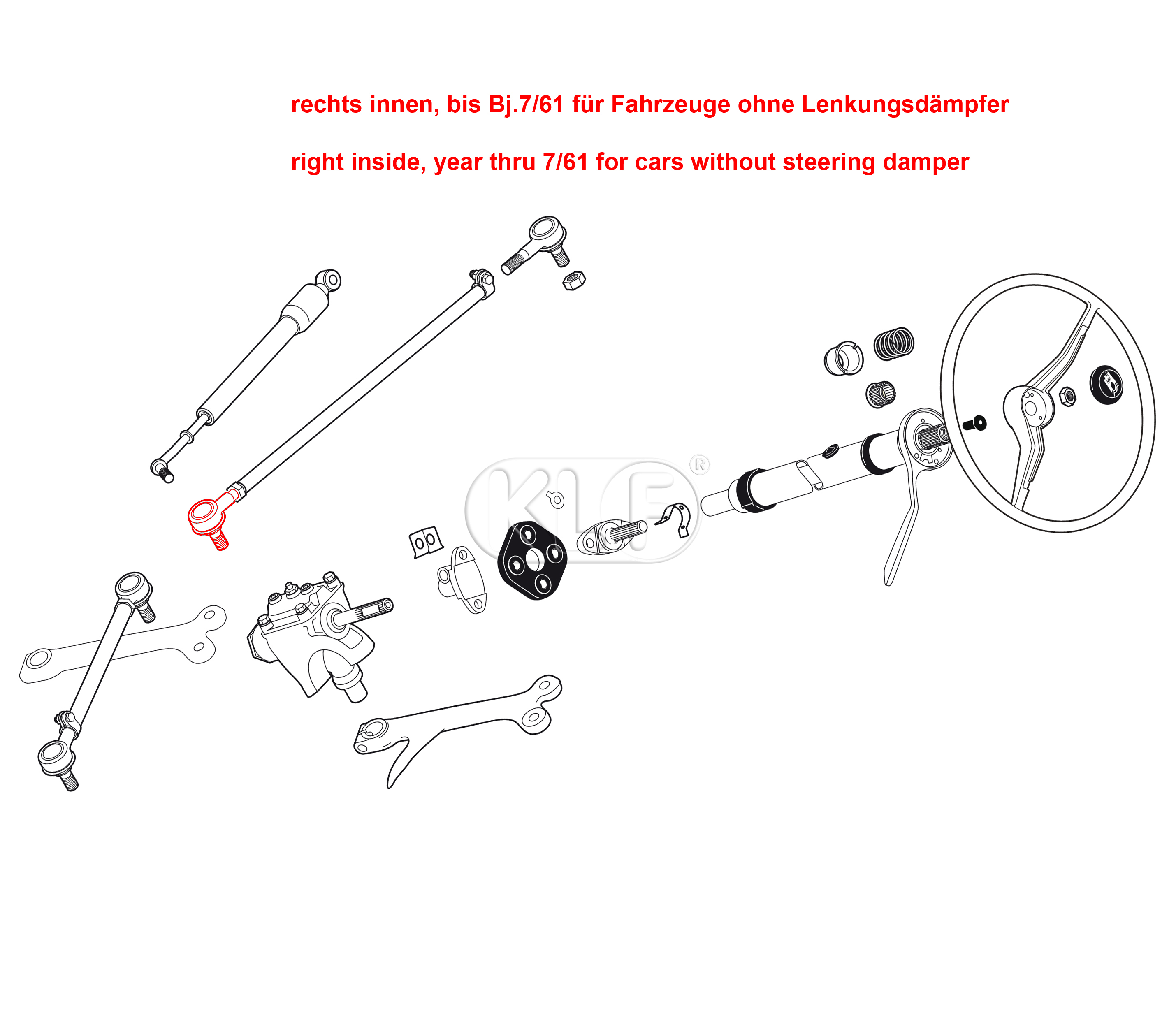 Tie Rod End, right inner year thru 07/61, left outer year thru 04/68 left-hand thread