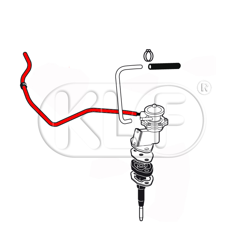 Fuel Line, chassis to pump, 25-37 kW (34-50 PS) year 8/65 on