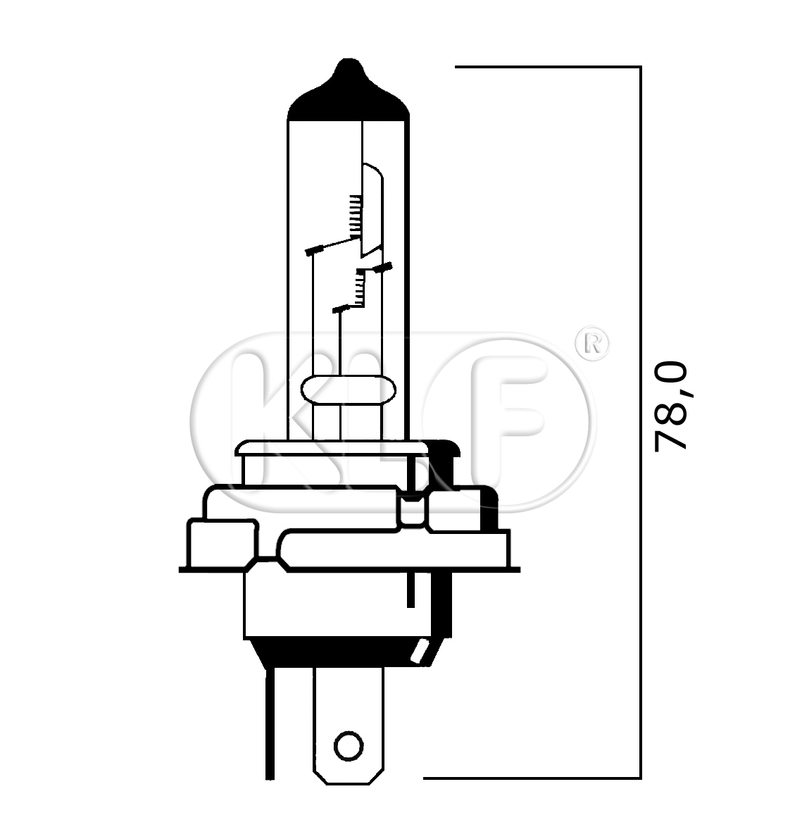 Glühbirne, mit Biluxsockel, Abblendlicht/Fernlicht, 6 Volt, H4 