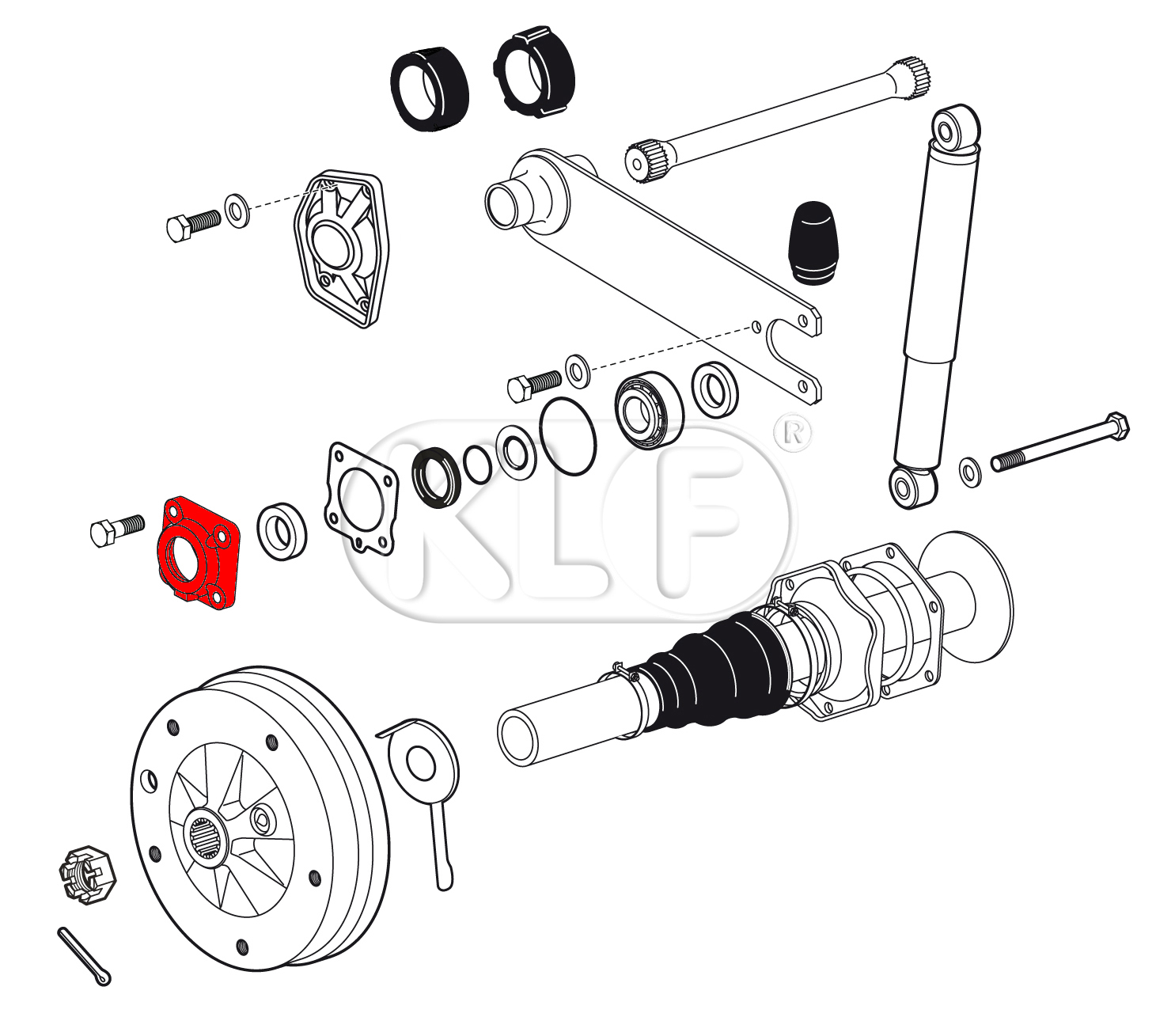 Housing for Rear Wheel Bearing, only swing axle, year 8/67 on