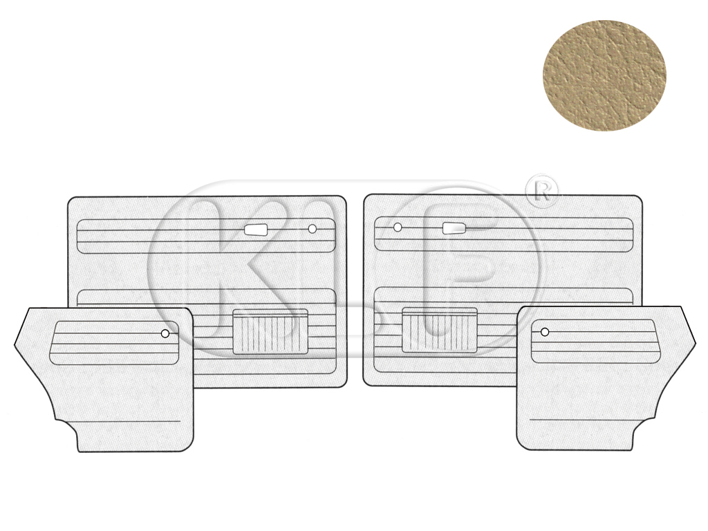 Türverkleidungen, Satz 4-teilig, Cabrio, sand, Bj. 08/66 - 07/72