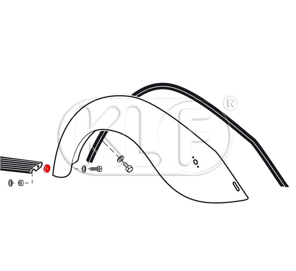 Gummischeibe zwischen Trittbrett und Kotflügel